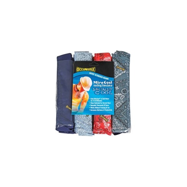 Occunomix MiraCool Bandana Assorted Colors 100 Pack, 940B100-ASST 940B100-ASST - main